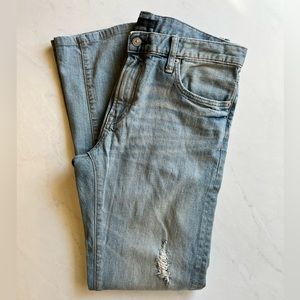 Distressed Slim Straight Jeans